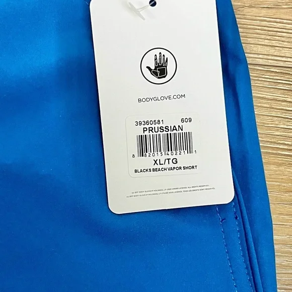 BODY GLOVE BLACK BEACH VAPOR SHORT in color Prussian SIZE XL - Picture 3 of 6